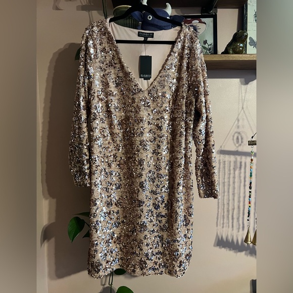 Eloquii NWT Sequin Blush Long Sleeve Dress - Picture 3 of 11